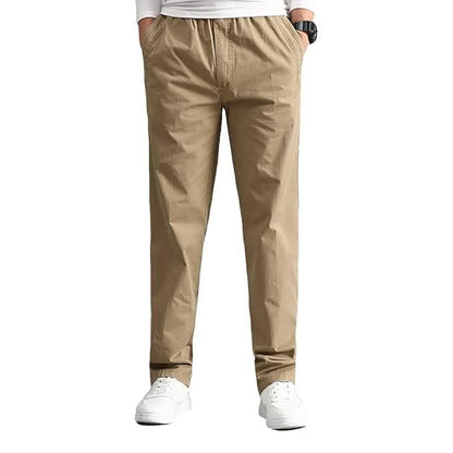 Men Regular Khaki Solid Chinos