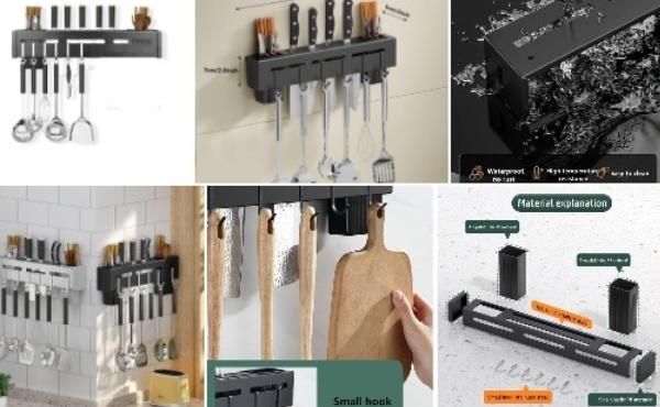 Wall Mounted Kitchen Rack  (Pack of 1)